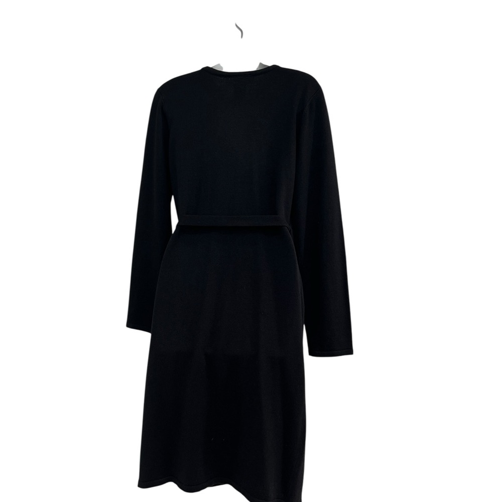 Elegant Black Knit Wrap Dress in Size Small - Picture 8 of 12